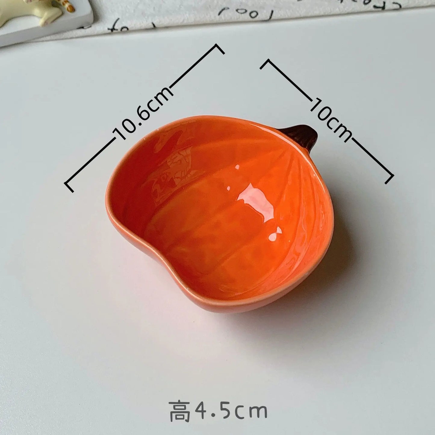 Cartoon Cute Ceramic Dipping Dish Home Snack Side Dishes Bone Plate Seasoning Soy Sauce Sauce Dish Exquisite Household Tableware Peaceful Pleasures Health and Wellness pumpkin