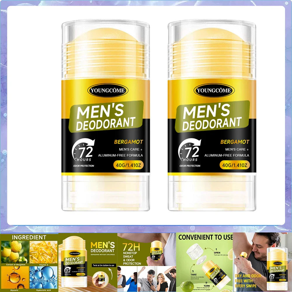 YOUNGCOME Men's Sandalwood Deodorant Stick | All-Day Fresh 40g