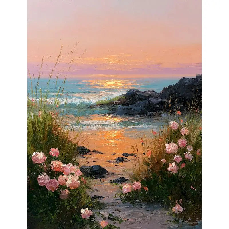 GATYZTORY Oil Painting By Numbers Frame Canvas Painting Sunset Seascape Number Painting Wall Decor Diy Gift Drawing By Number Peaceful Pleasures Health and Wellness