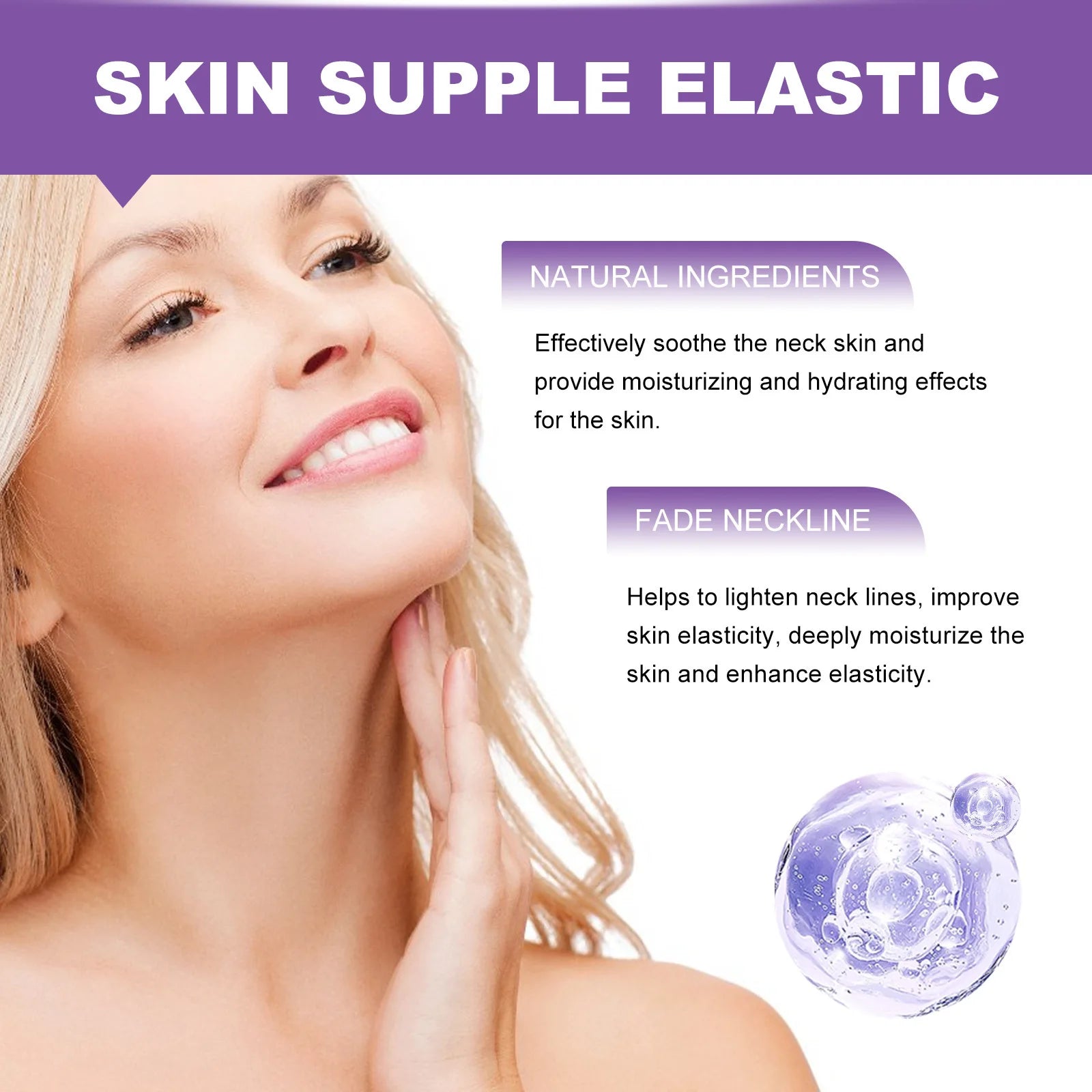 Neck Firming Cream Fading Fine Line Double Chin Reducer Rejuvenation Tightening Moisturizing Hydrolyzed Collagen Neck Cream Peaceful Pleasures Health and Wellness