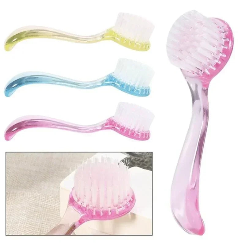 1PC Round Head Nail Care Makeup Brush, Gentle, with Plastic Handle, Nail Art Gel Powder Dust Clean Remover Peaceful Pleasures Health and Wellness