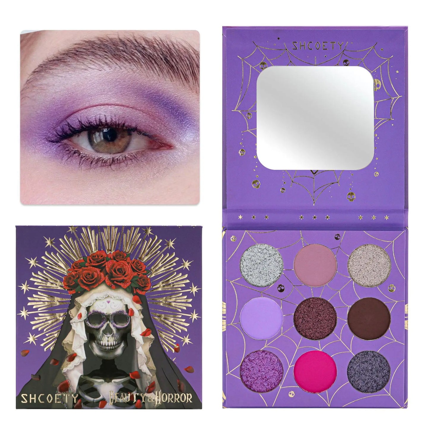 2pcs of 9 colors skull eyeshadow palette, Halloween eyeshadow palette, pearl matte, waterproof and long-lasting Peaceful Pleasures Health and Wellness
