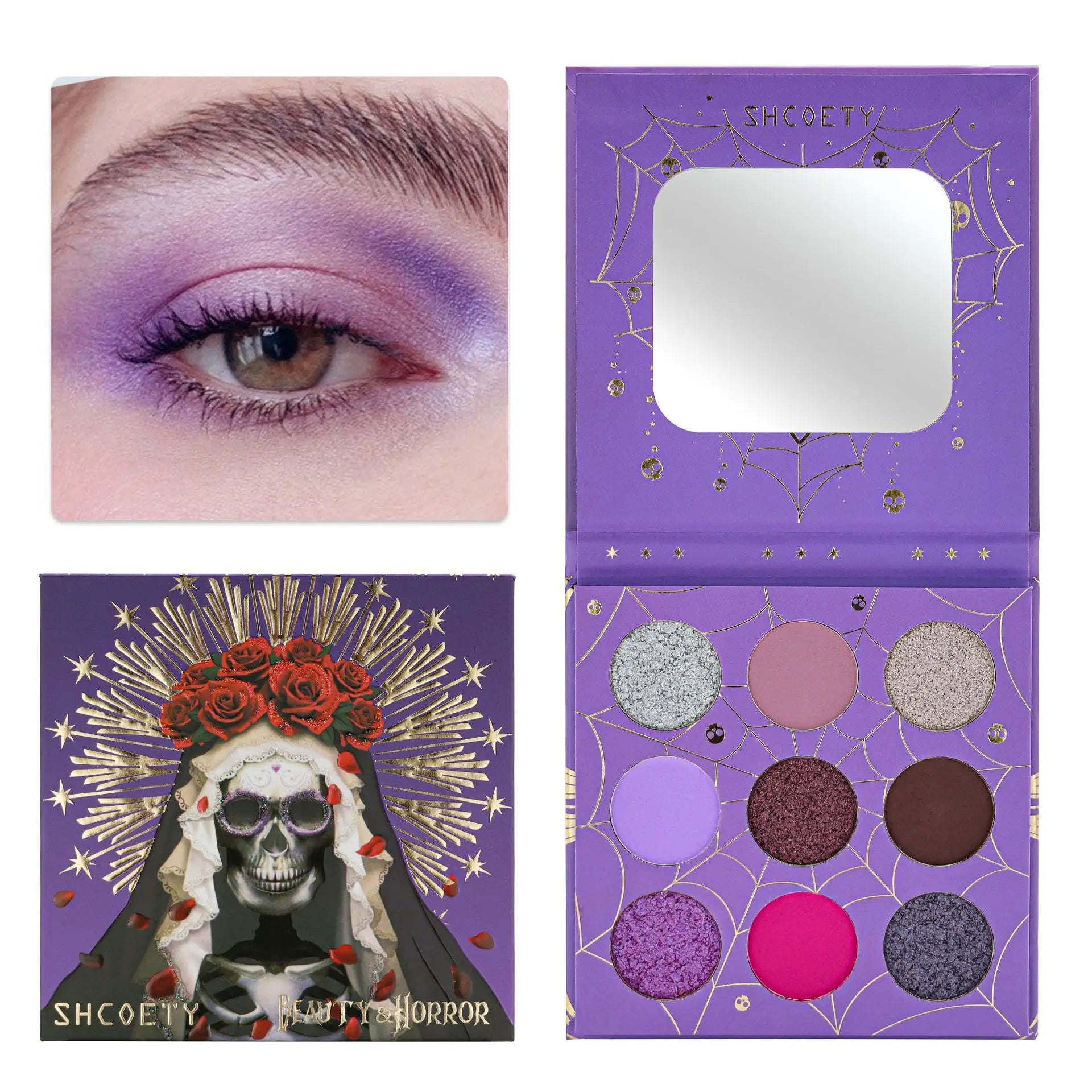 2pcs of 9 colors skull eyeshadow palette, Halloween eyeshadow palette, pearl matte, waterproof and long-lasting Peaceful Pleasures Health and Wellness