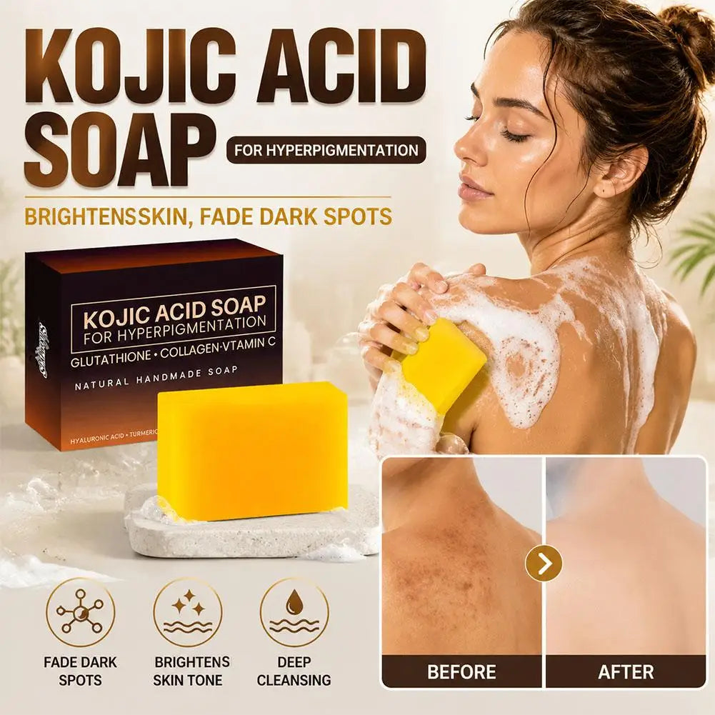 3.53oz Kojic Acid Soap Handmade Soap, rich in collagen and vitamin C, suitable for washing face and daily hand washing Peaceful Pleasures Health and Wellness