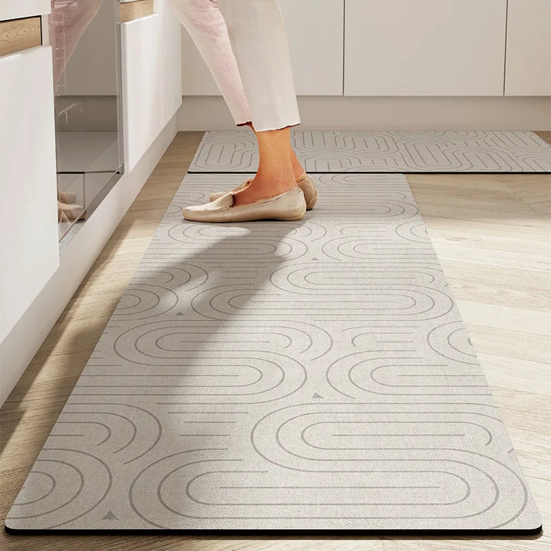 Japanese Style Crystal Velvet Kitchen Mat – Anti-Slip Area Rug