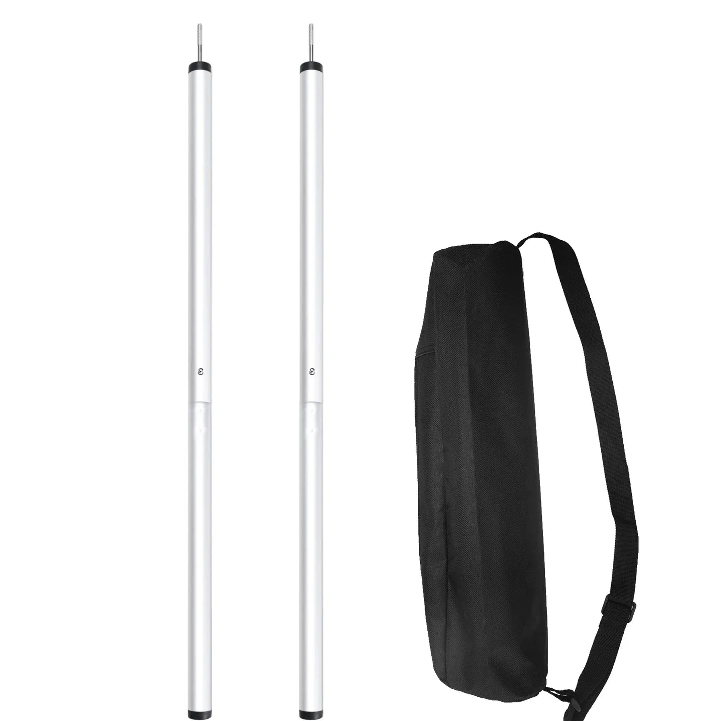 2.3M Aluminum Alloy Adjustable Camping Tarp Poles Telescoping Portable Adjustable Tent Poles for Beach Camping Shelter Awning Peaceful Pleasures Health and Wellness Aliuminum Alloy
