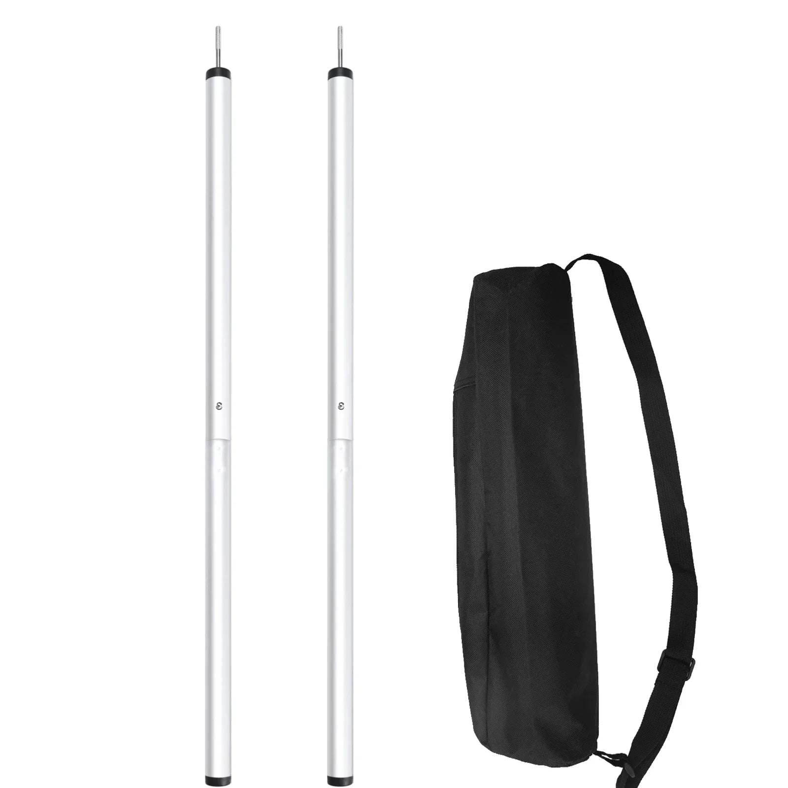 2.3M Aluminum Alloy Adjustable Camping Tarp Poles Telescoping Portable Adjustable Tent Poles for Beach Camping Shelter Awning Peaceful Pleasures Health and Wellness Aliuminum Alloy