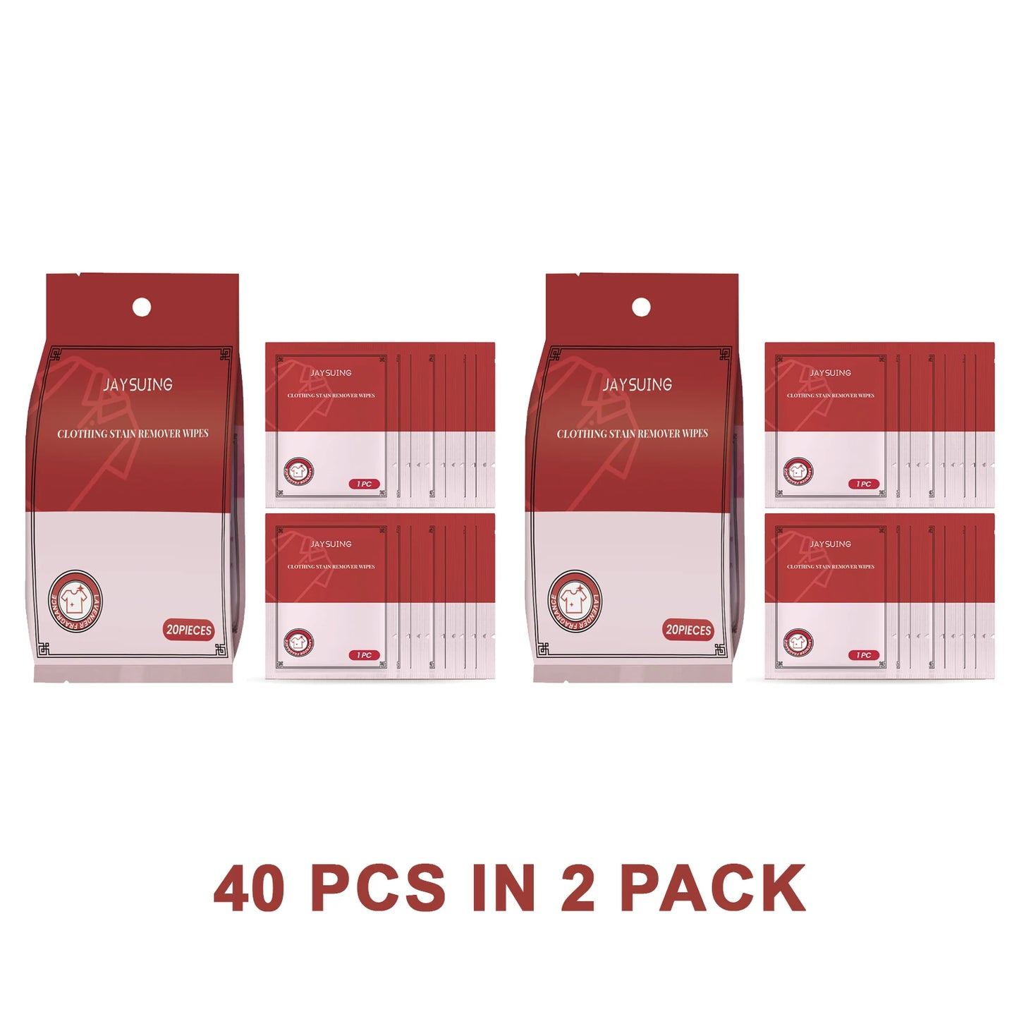 Clothing Stain Removal Wipes 20-Pack | Fast & Gentle
