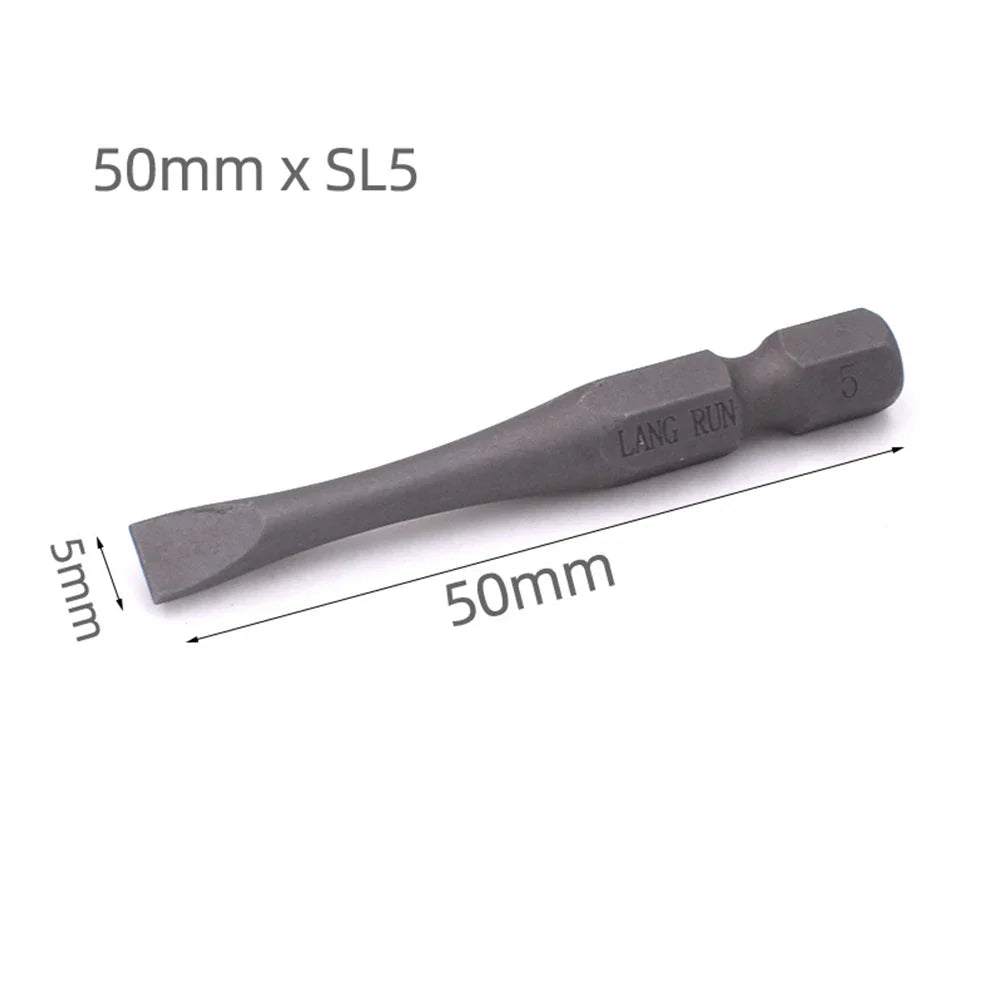 50mm Hex Screwdriver Bits Set – PH1 PH2 PH3 & Slotted SL3–SL6