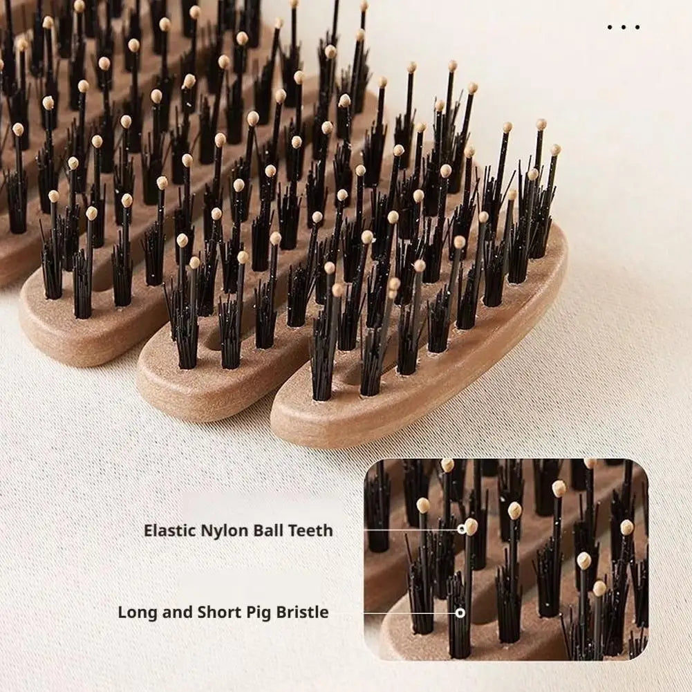 Hollow Vent Detangling Hair Brush | Boar Bristles & Nylon Pins | Scalp Massage & Fast Drying | For All Hair Types Peaceful Pleasures Health and Wellness