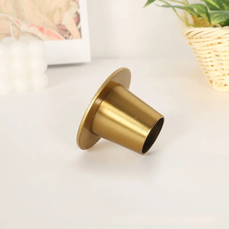 Candle Stick Candle Holder Gold Candlestick Taper Holders Small Metal Candleholder for Candlesticks and Tapered Candles Modern Peaceful Pleasures Health and Wellness