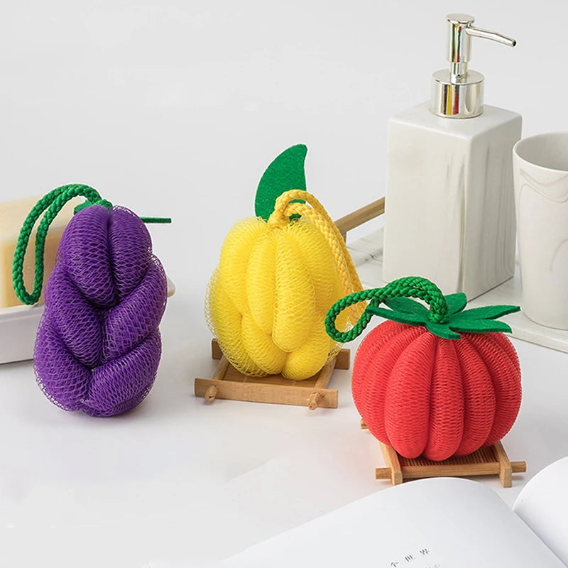 Fruit & Veggie Dopamine Bath Ball – Fun Bubble Bath Sponge