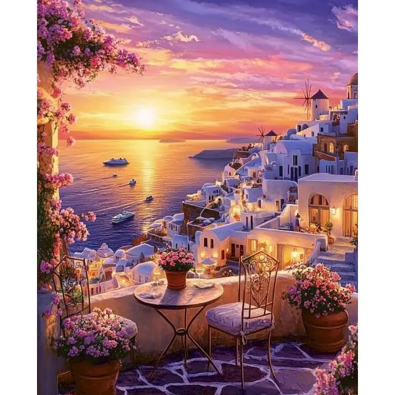 Paint by Numbers Kit – Town Landscape 60×75cm Canvas Art