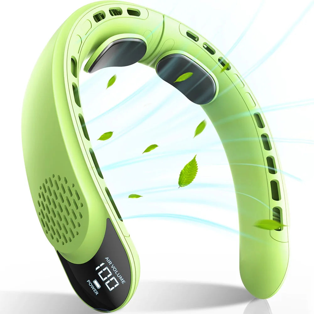 URGGU 4000mAh Portable Neck Fan – 3-Speed USB Rechargeable
