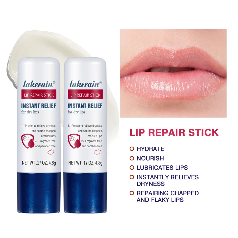 2pcs Lip Repair Stick Moisturizing Lip Balm Pack for Dry Chapped Lips Relief Hydrating Lip Care Lipstick Base Skincare Peaceful Pleasures Health and Wellness