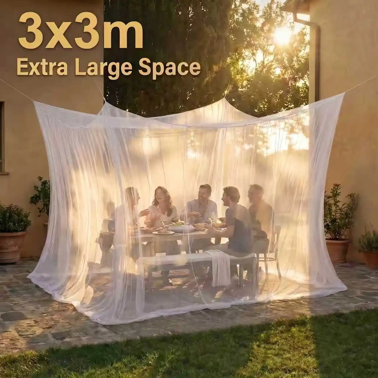 Large Square Outdoor Mosquito Net Portable Insect Proof Tent for Camping Travel King Bed Decorative Net Peaceful Pleasures Health and Wellness