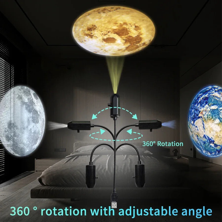 USB Projection Night Light – Planet, Halloween & Christmas Lamp