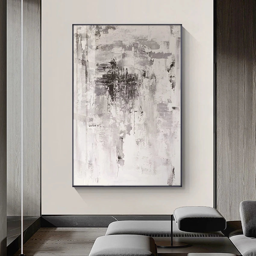 Nordic Abstract Oil Painting Handmade Canvas Decorative Mural Frameless Acrylic Hanging Image For LivingRoom Bedroom Aisle Porch Peaceful Pleasures Health and Wellness No frame 100cmx150cm