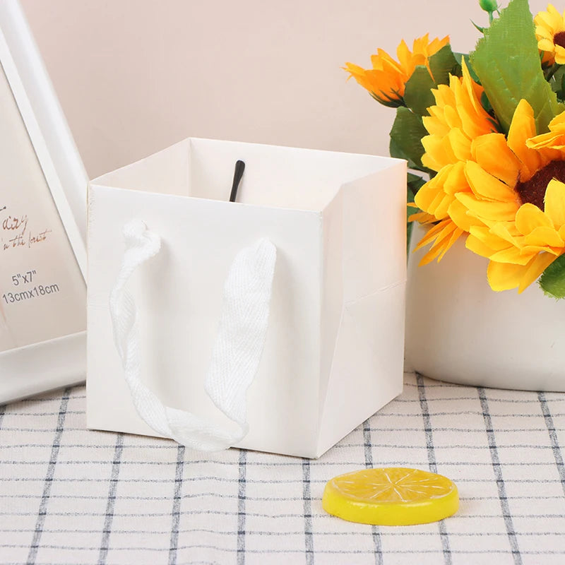 Square Kraft Paper Gift Bags | Wedding, Birthday & Flowers
