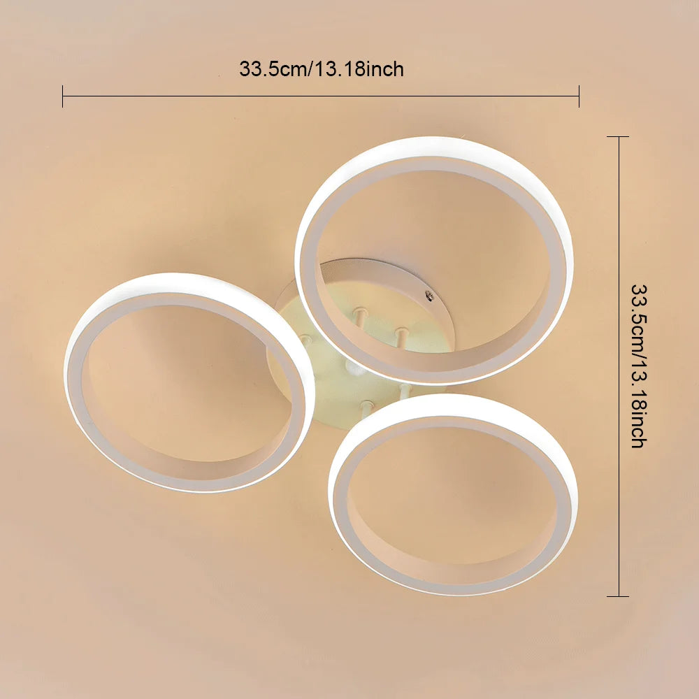 RUNTOIN 2-Ring LED Ceiling Light | Modern Minimalist Lamp