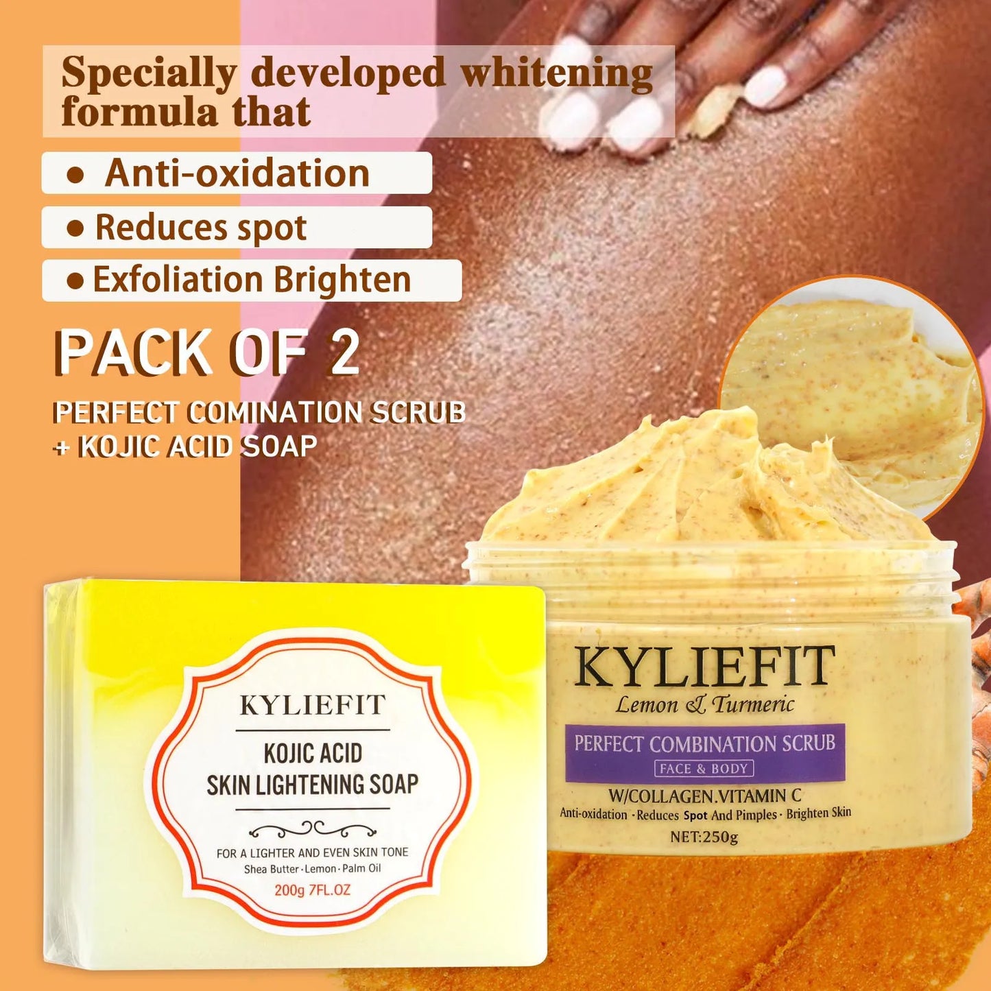 AILKE Lemon & Turmeric Body Scrub | Brighten & Exfoliate