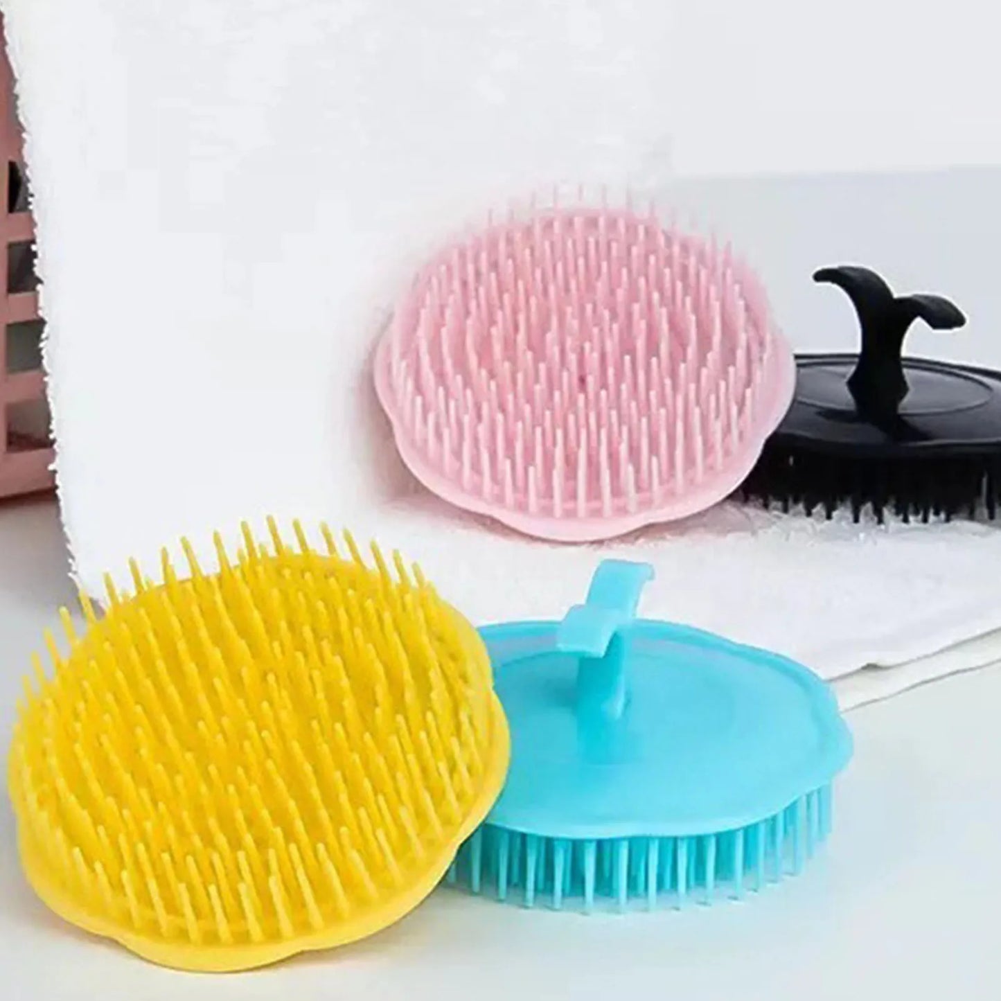 Silicone Shampoo Brush Head Scalp Massage Comb Hair Washing Comb Body Massage Brush Bath Shower Brush Salon Hairdressing Tool Peaceful Pleasures Health and Wellness