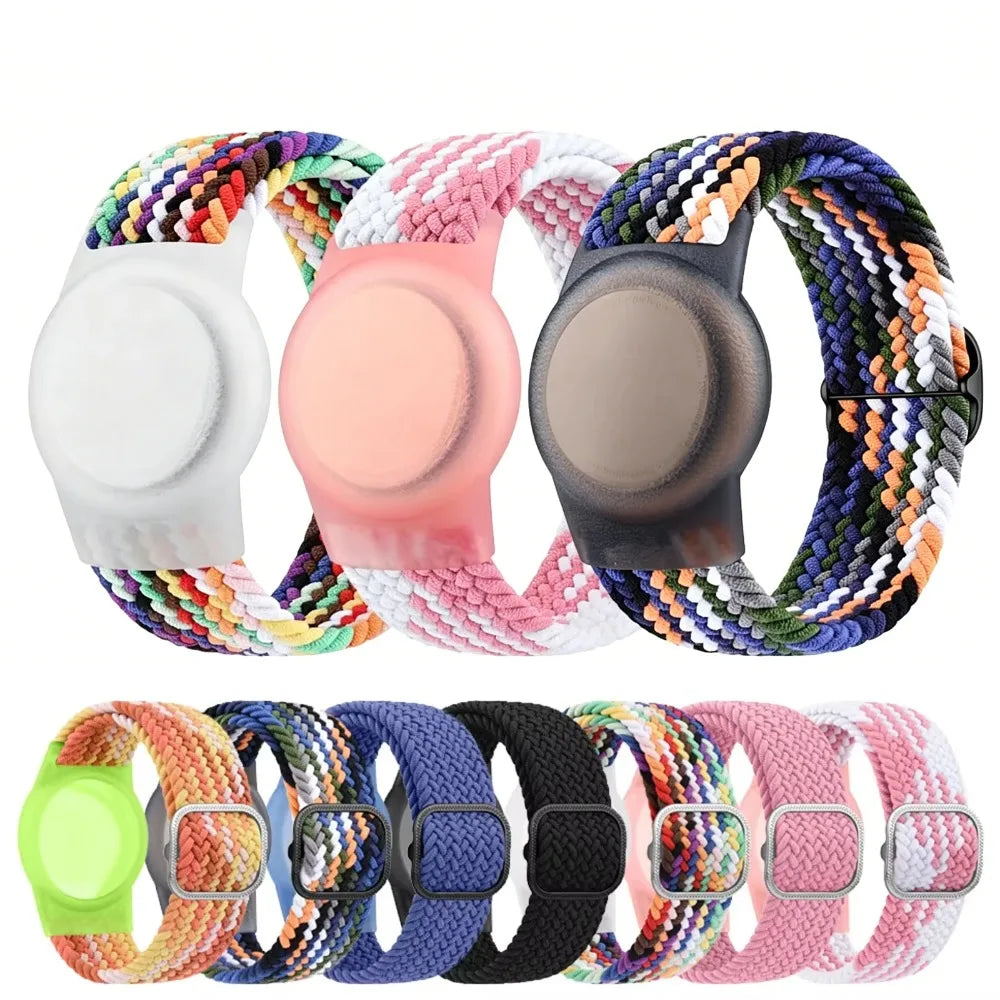 Nylon Braided AirTag Wristband – Kids GPS Tracker Bracelet