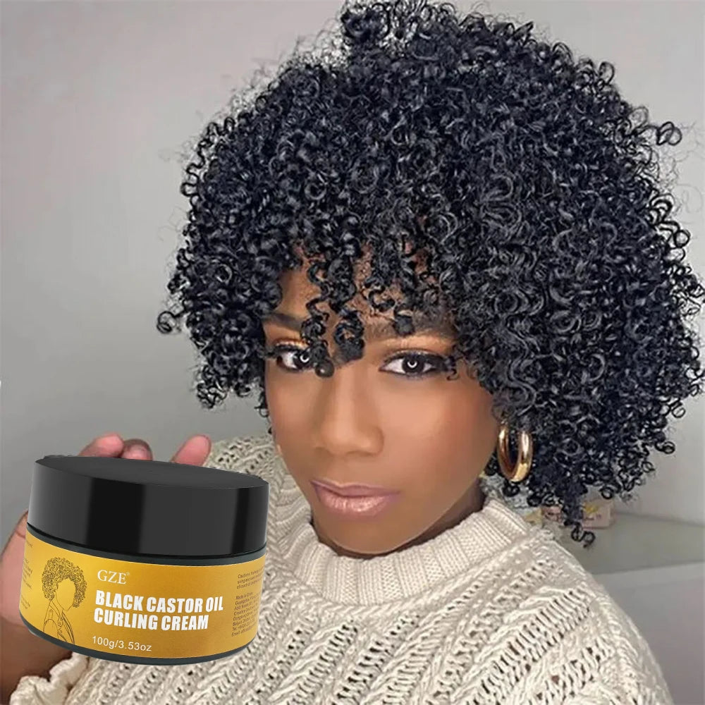 GZE Black Castor Oil Curl Defining Cream – Anti-Frizz 100g Curl Defining Cream Peaceful Pleasures Health and Wellness