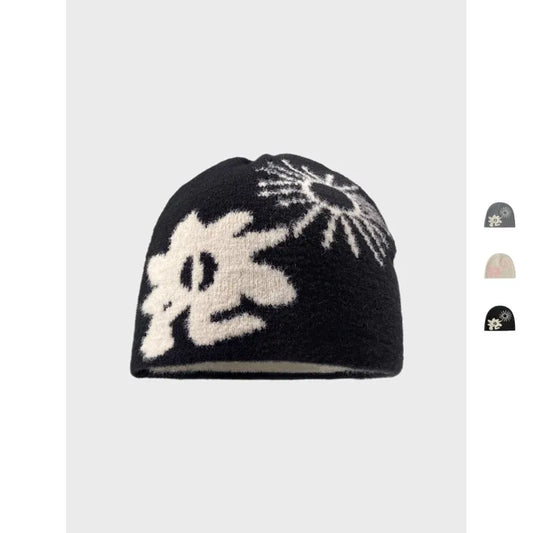 Jacquard Plush Knit Beanie | Unisex Winter Ski Hat Knit Winter Beanie Peaceful Pleasures Health and Wellness