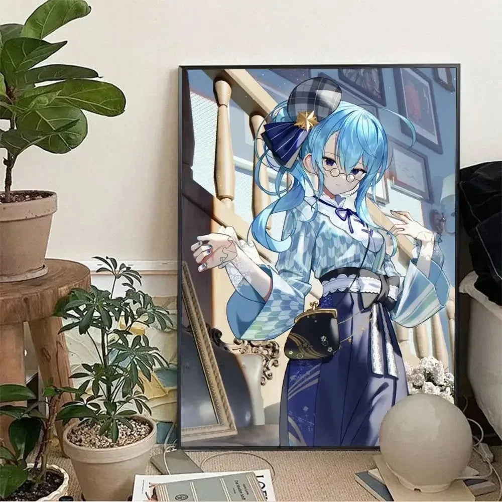 Hoshimachi Suisei Hololive Anime Canvas Wall Art Poster