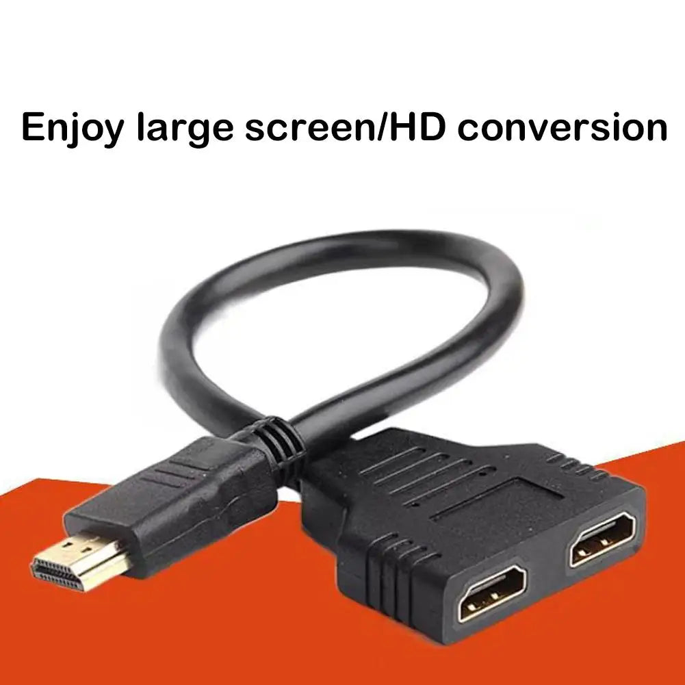 4K HDMI Splitter Adapter – 1 Male to 2 Female, 1080P/4K UHD Compatible, 30cm Cable Peaceful Pleasures Health and Wellness