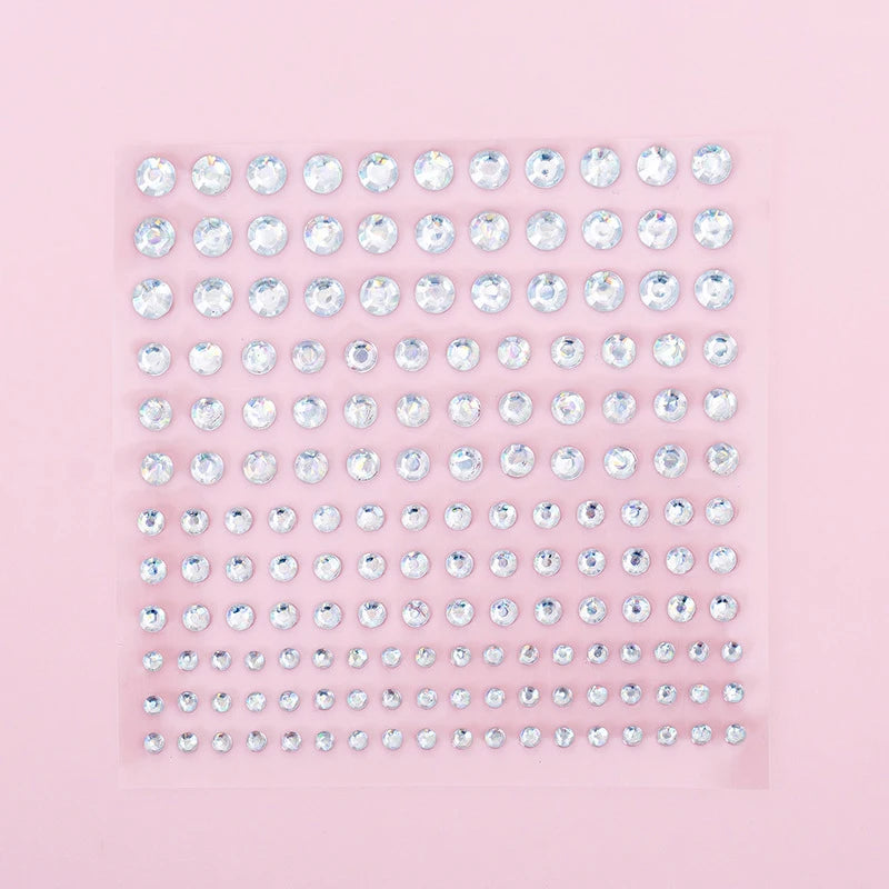165-Piece Crystal Rhinestone Gem Stickers – Self-Adhesive DIY