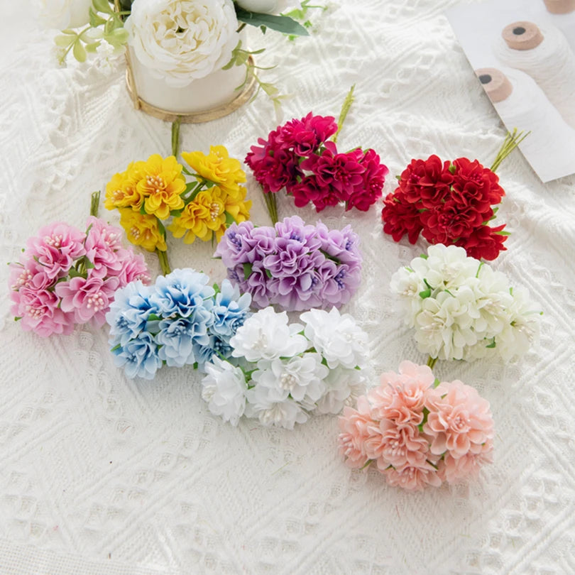 Mini Silk Artificial Flower Stamen Bouquet | Wedding DIY Decor