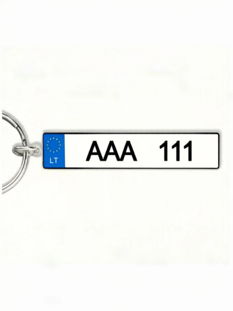Custom Car License Plate Keychain Personalized Name Number Plate Acrylic Metal Keyring Gift for Dad Boyfriend Peaceful Pleasures Health and Wellness Lithuania Acrylic