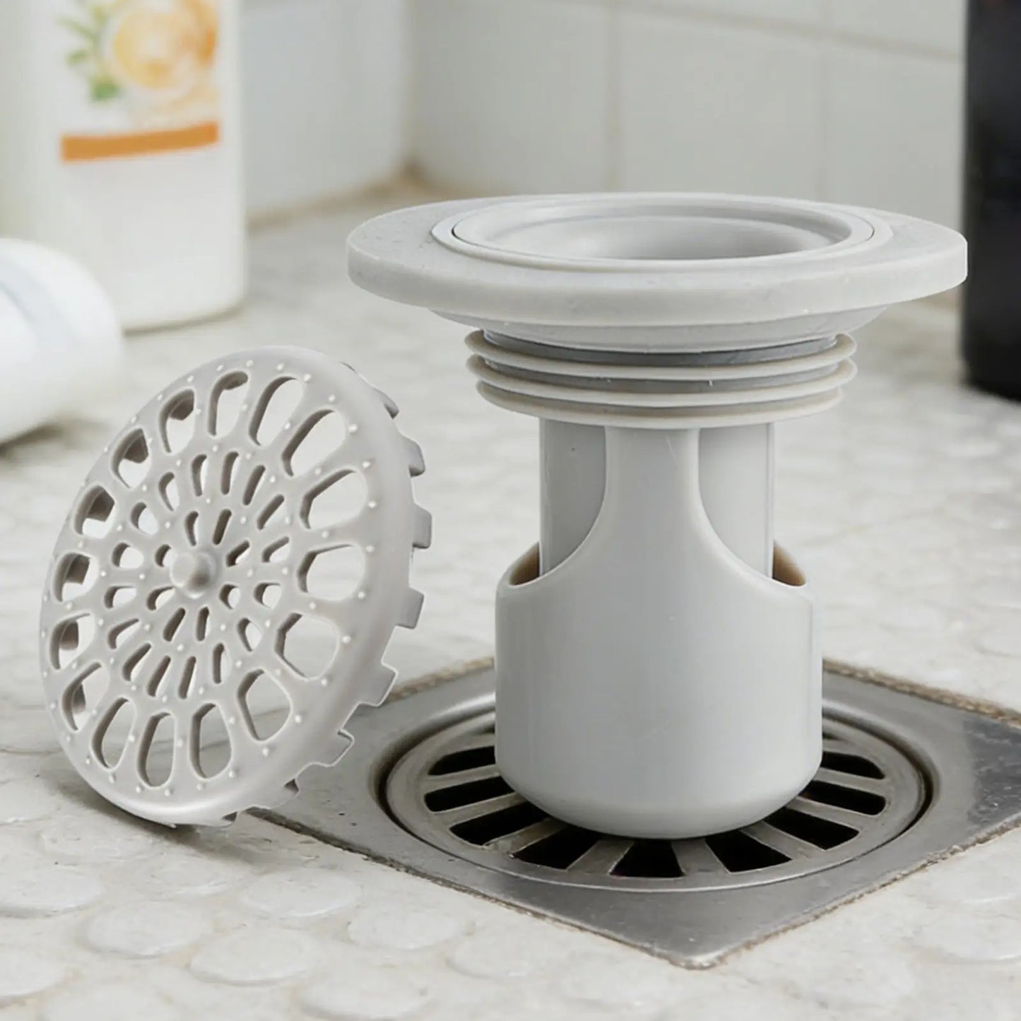 Shower Drain Plug | Mini Bottle Trap Odor-Blocking Floor Drain