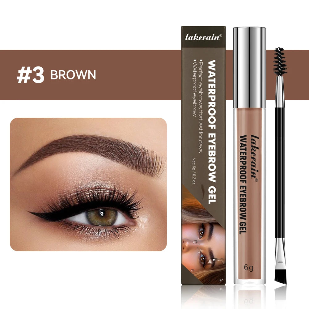 Waterproof Eyebrow Gel for Long Lasting Highly Tinted Liquid Eye Brow Makeup Sweatproof Natural Black Brown Peaceful Pleasures Health and Wellness 3 BROWN