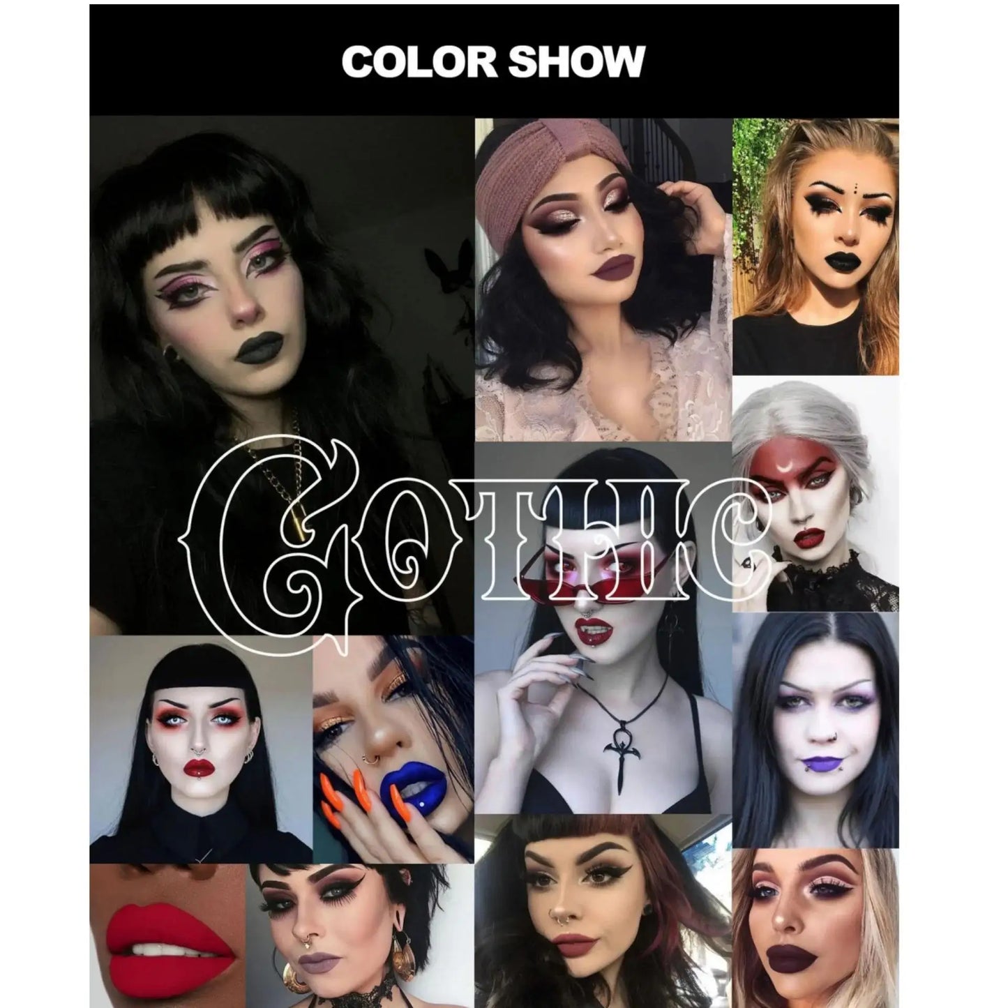 Handaiyan Gothic Matte Lip Gloss Set – 4pc Black & Purple