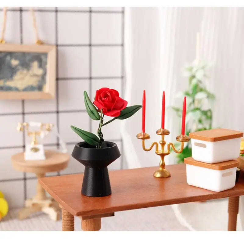 3-Piece Dollhouse Miniature Flower Pot & Vase Set | DIY Decor