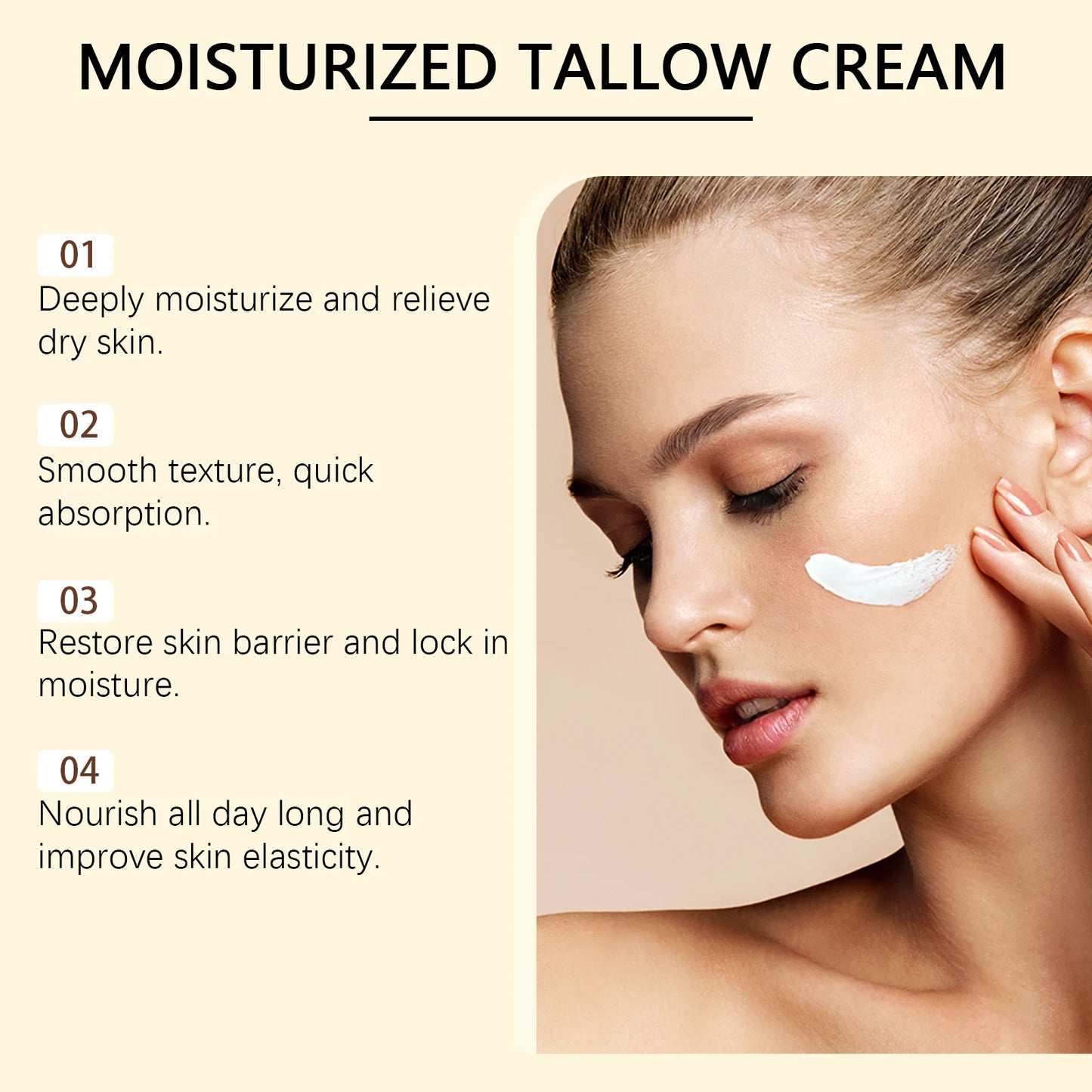 Tallow Moisturizing Face Cream – Hydration & Skin Repair 50g