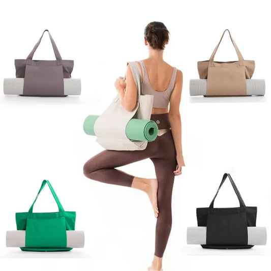Canvas Crossbody Yoga Mat Bag with Padded Straps – Lightweight Yoga Mat Bag Peaceful Pleasures Health and Wellness