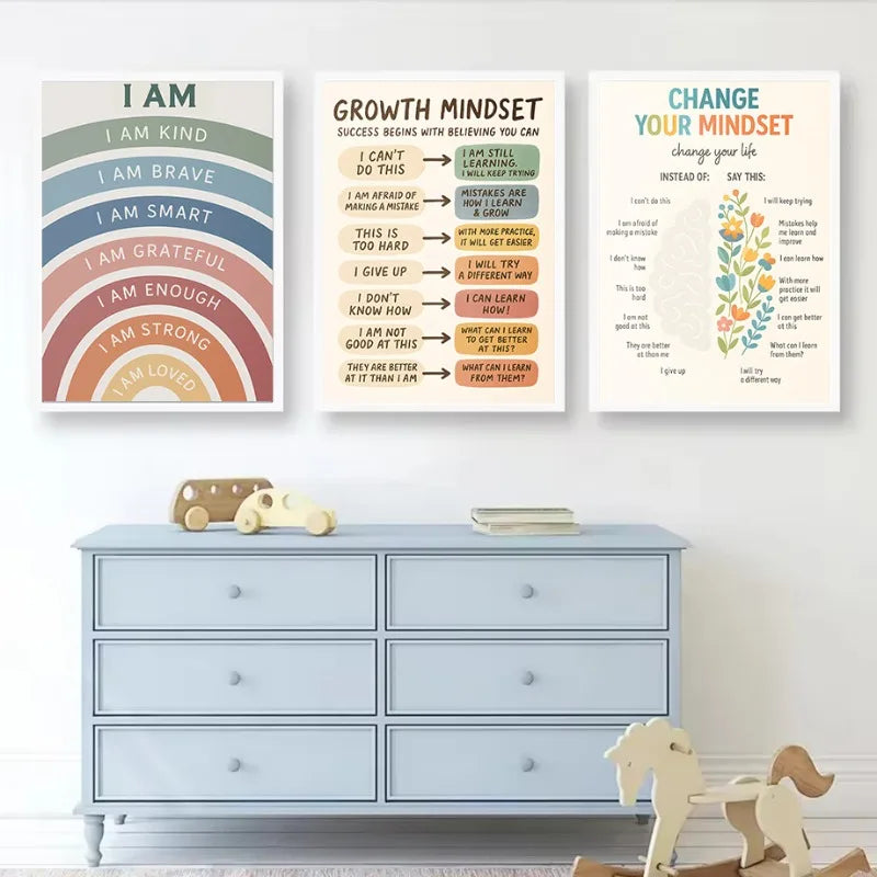 Notes To Self Growth Mindset Motivational Quotes Mental Health Psychological Poster Canvas Painting Wall Pictures Home Decor Peaceful Pleasures Health and Wellness