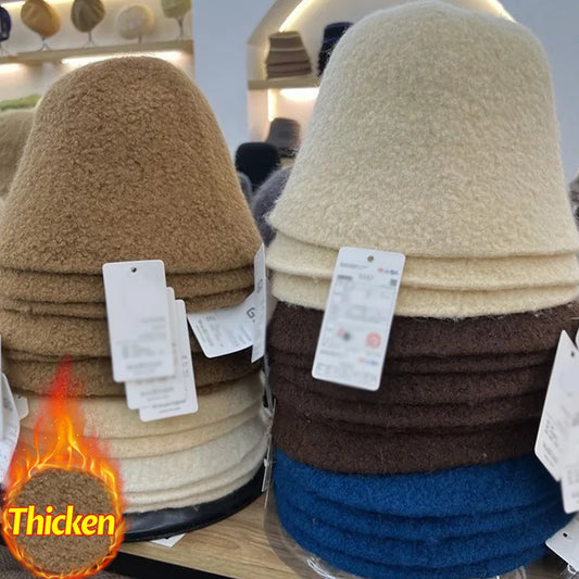 Women's Winter Wool Bucket Hat – Warm Dome Cap One Size Winter Bucket Hat Peaceful Pleasures Health and Wellness