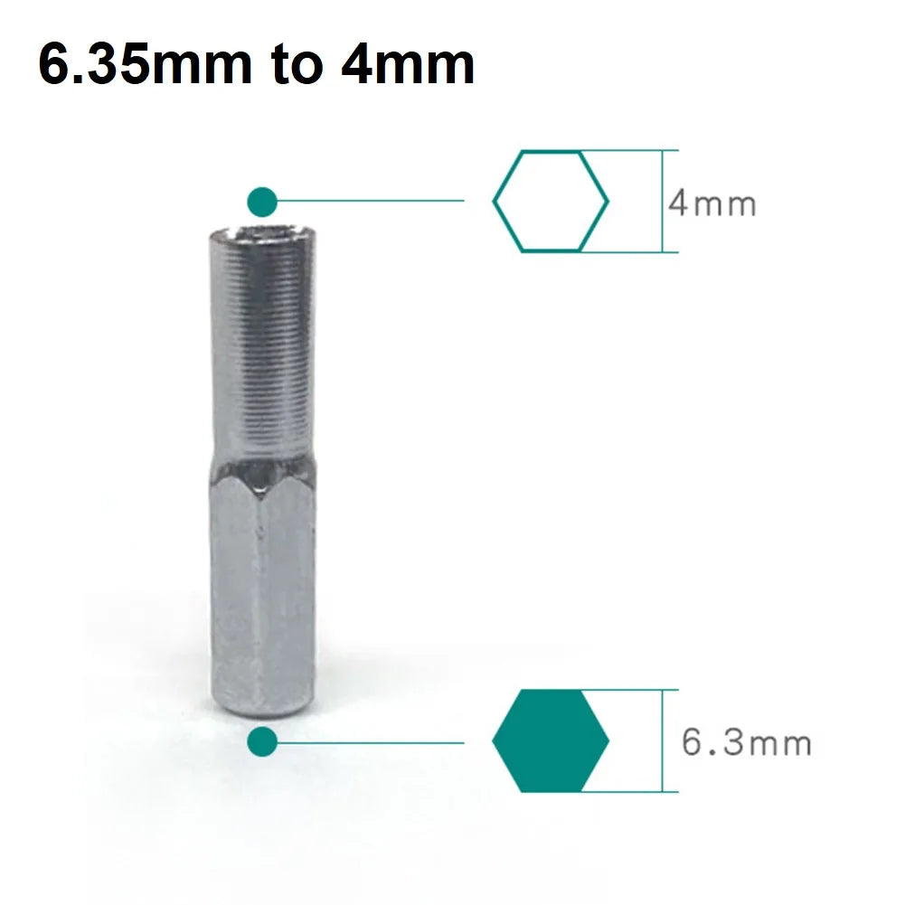 6.35mm & 4mm Magnetic Hex Screwdriver Bit Adapter Socket