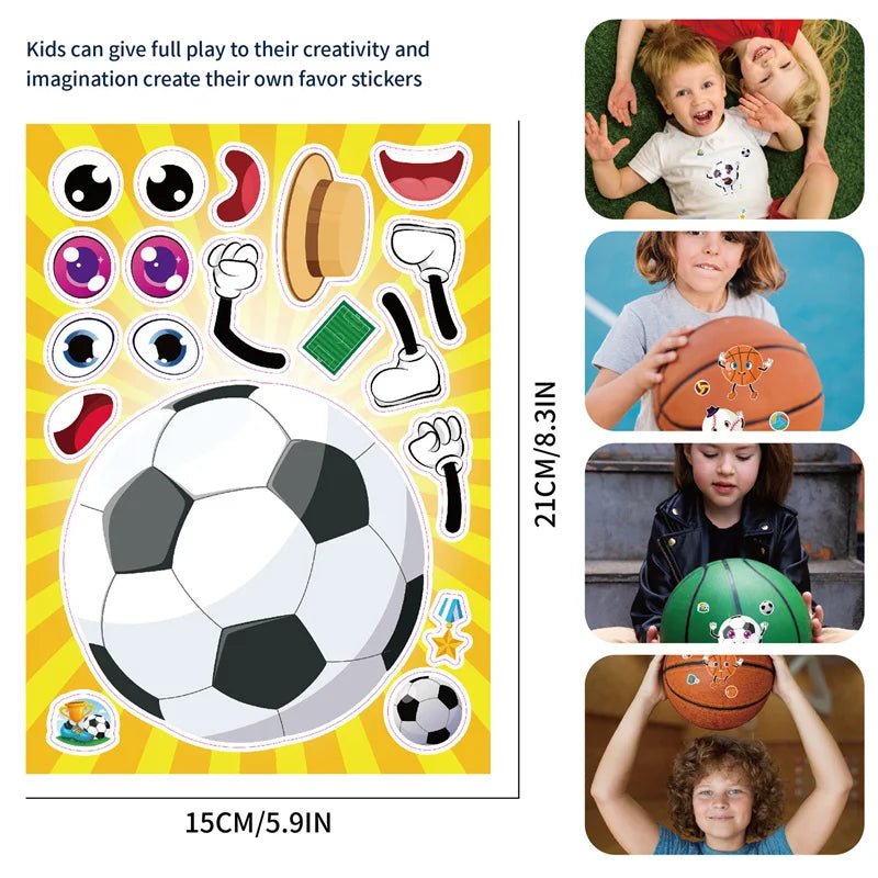 Make Sport Balls Puzzle Sticker Kids Party Game Toys DIY Football
