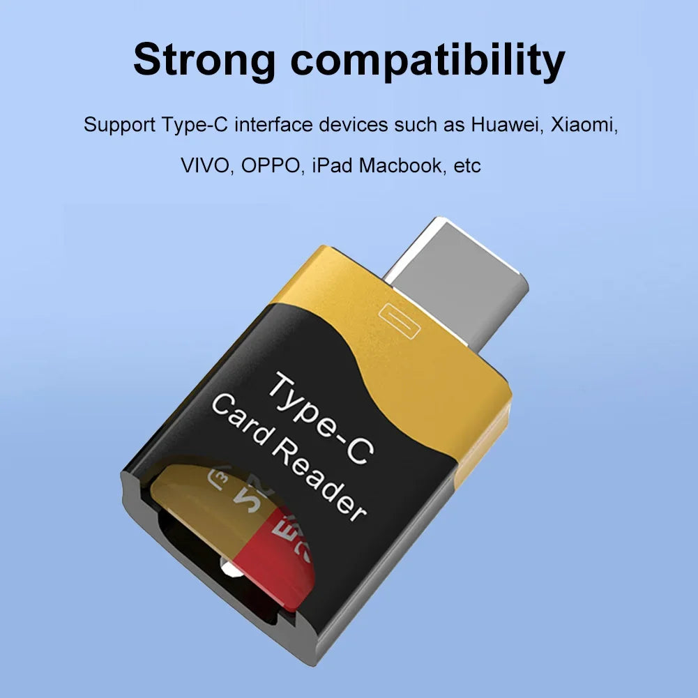 Mini Type-C TF Card Reader – Aluminum, Plug & Play Peaceful Pleasures Health and Wellness