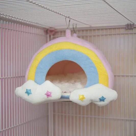 Rainbow Pet Nest for Sugar Gliders & Hamsters | Cozy Hideout Small Animal Nest Peaceful Pleasures Health and Wellness