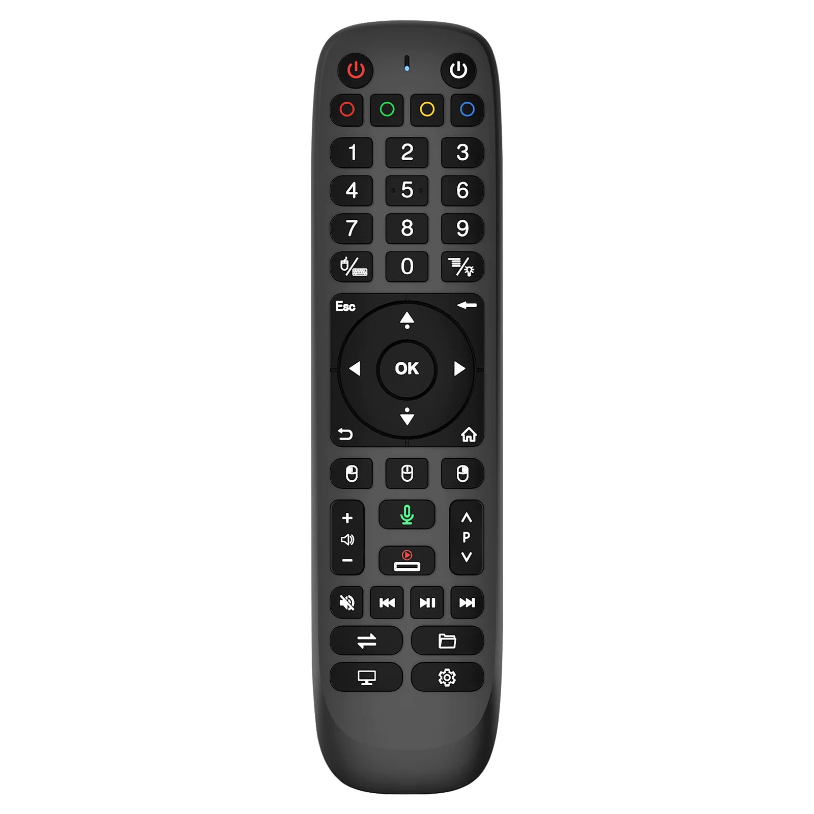 2.4G BT Dual Mode Backlit Remote with Air Mouse Smart TV Remote Gyroscopic Sensing for Android TV Box Smart TV PC Projector Peaceful Pleasures Health and Wellness Black