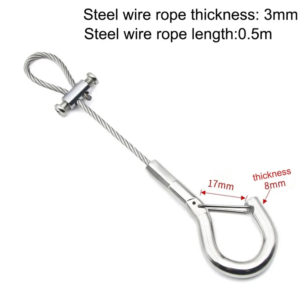 High Quality Stainless Steel Wire Rope Adjustable With Locking Suspension Lanyard Retractable Fastening Peaceful Pleasures Health and Wellness 3mmx0.5m
