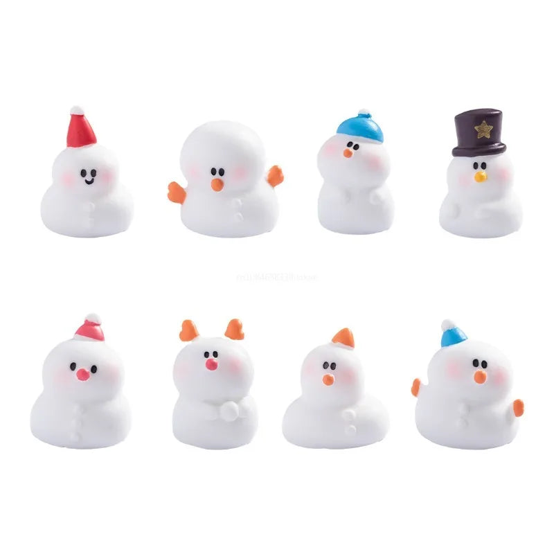 Miniature Snowman Miniature Snowman Model Micro Landscape Santa Claus Santa Claus Figurine Elk Cute Christmas Decorations Decor Peaceful Pleasures Health and Wellness