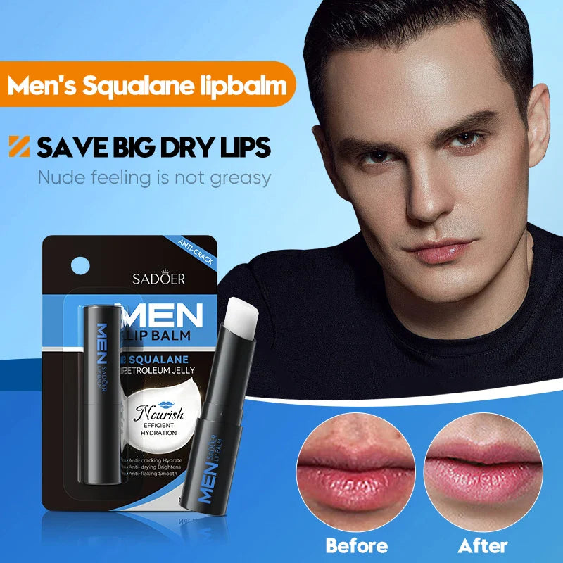 SADOER Men's Squalane Lip Balm – Moisturizing & Smoothing 2.7g